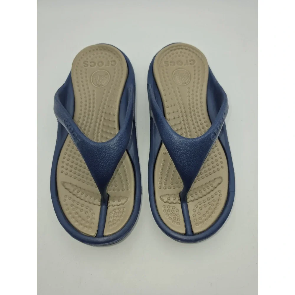 Crocs Athens Men's Flip Flops (Navy Blue / Khaki Tan) M4 W6